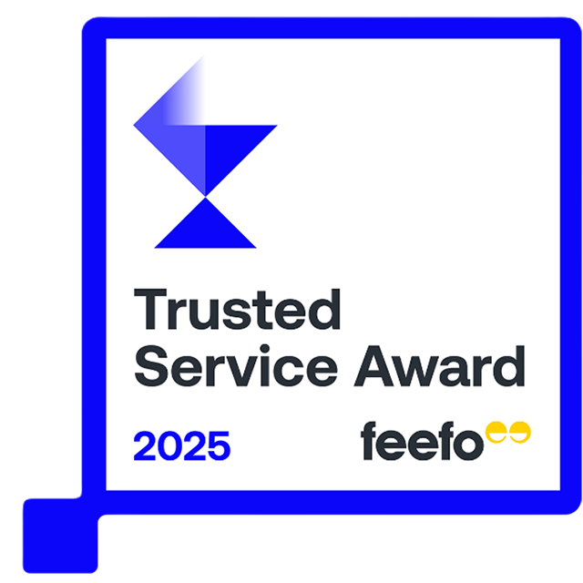 A blue and white sign with black text