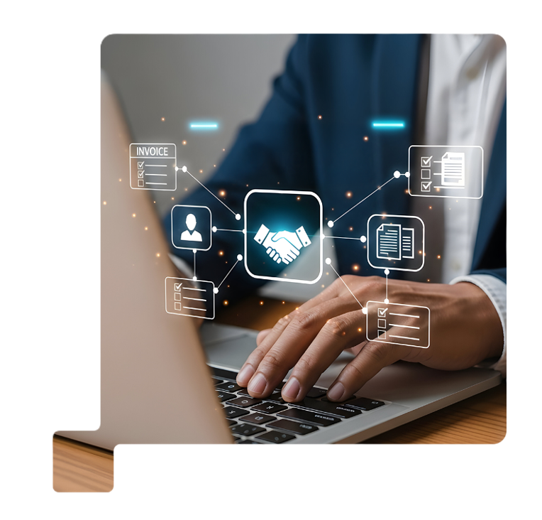 A person typing on a computer