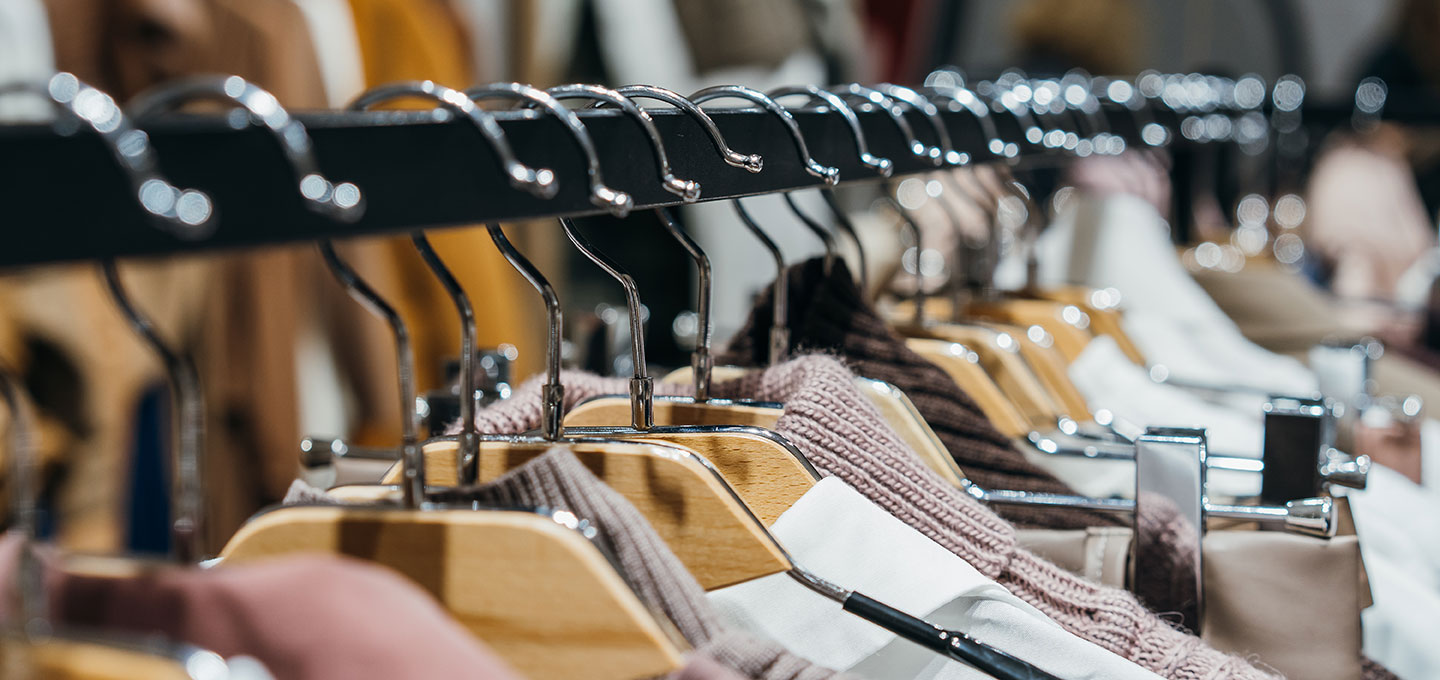 A close-up of clothes hanger