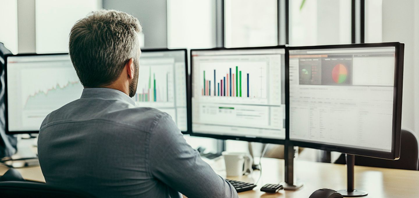 Man sitting in front of computer