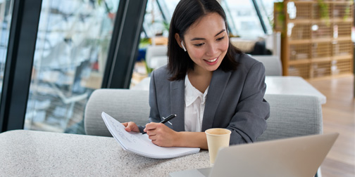 Employee Experience - Asian woman remote working - Image 504 x 252 Employee Experience - Asian woman remote working - Image 504 x 252