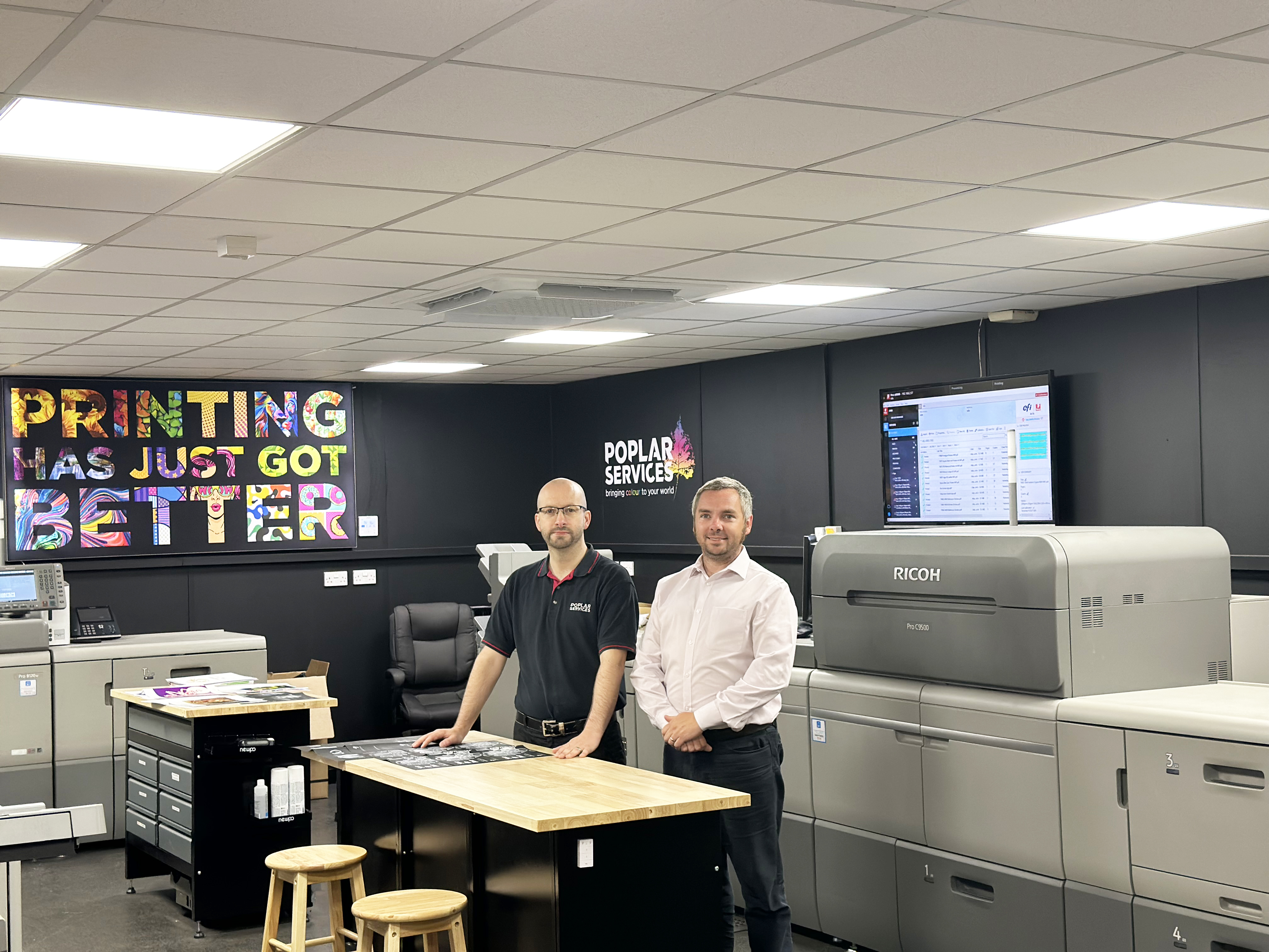 From left to right: Michael Saunders, Digital Printer and Martin Winders, Managing Director Poplar Services Printers.